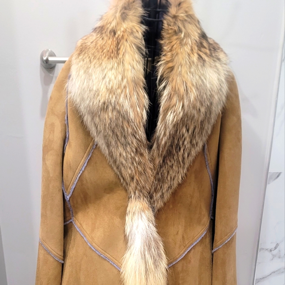 Full length sheep skin coat.